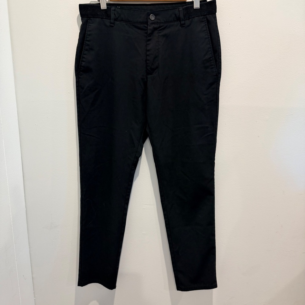 Zara Men's Black Comfort Slim Fit Trousers Stretch Waistband Versatile | Size M